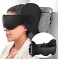 Midnight Black Skyluum™ 360° Travel Sleep Pillow – Stops Head Bobbing, Supports Your Head & Chin, Built-In 3D Eye Mask, Memory Foam Comfort for Flights, Cars & Road Trips